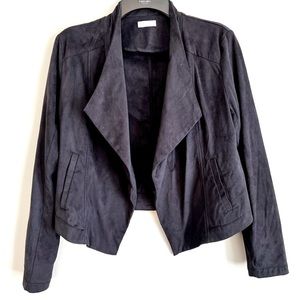 Faux Suede Navy Jacket, Size Small